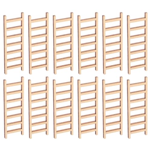WEKAMOS 30 Stück Mini Holzleiter Realistische Miniatur Treppe aus Robustem Holz DIY Dekoration für Puppenhaus Bonsai Garten Sandlandschaft Lebensechte Mikro-Szene Accessoires von WEKAMOS