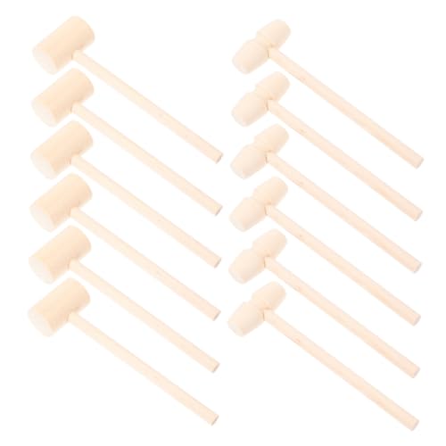 WEKAMOS 30 Stück Teiliges Mini Holzhammer für Ergonomisch Kleines Design Natürlicher Holzklüpfel Sicher und Robust für Kreative Spiele und Motorische Entwicklung in Hellem von WEKAMOS