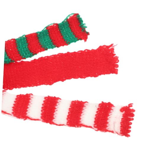 WEKAMOS 30 Stück Teiliges Mini Strickschal Weihnachten Gestrickte Kleine Puppenschals Rot Weiß Grün Langlebige Mini Schals für Dekoration Weinflaschen und Weihnachtsfeier von WEKAMOS