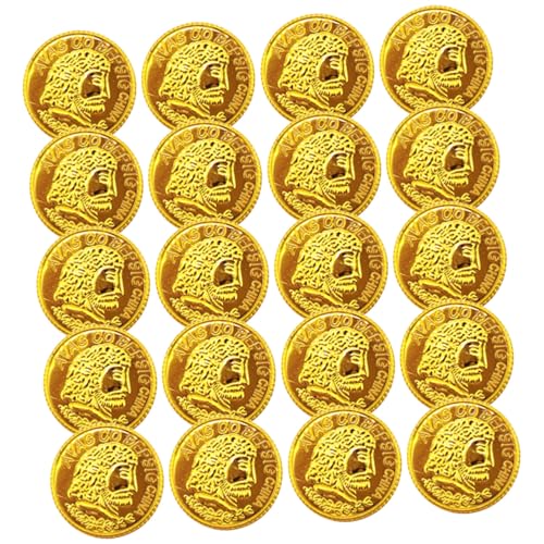 WEKAMOS 300 Stück Plastikmünzen Gold Spielgeld Münzen für Piratenzubehör Kunststoff Münzdekorationsspielzeug für Schatzsuche und Party WEKAMOS 300 Stück Plastikmünzen Gold Spielgeld Münzen für Piratenzubehör Kunststoff Münzdekorationsspielzeug für Schatzsuche und Party von WEKAMOS