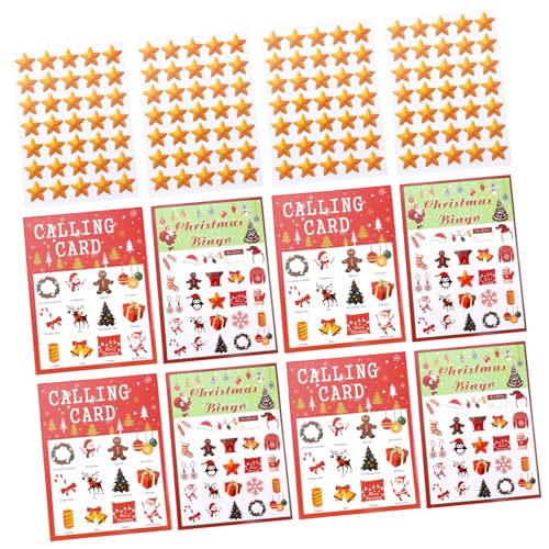 WEKAMOS 37 Stück Teiliges Bingo Spielkarten aus Hochwertigem Papier Buntes Weihnachts Bingo für Spieler mit Verschiedenen Mustern für Festliche Partyspiele und Intellektuelle Unterhaltung von WEKAMOS