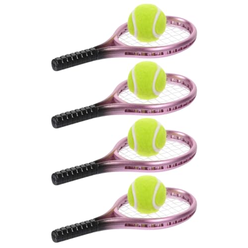 WEKAMOS 4 Sätze Mini Tennis Racket und Ball Set für Puppenhausdekoration Teiliges Set aus Kunststoff für Kreative Bastelprojekte für Miniatur Sportaccessoires und Fantasievolles WEKAMOS 4 Sätze Mini Tennis Racket und Ball Set für Puppenhausdekoration Teiliges Set aus Kunststoff für Kreative Bastelprojekte für Miniatur Sportaccessoires und Fantasievolles von WEKAMOS