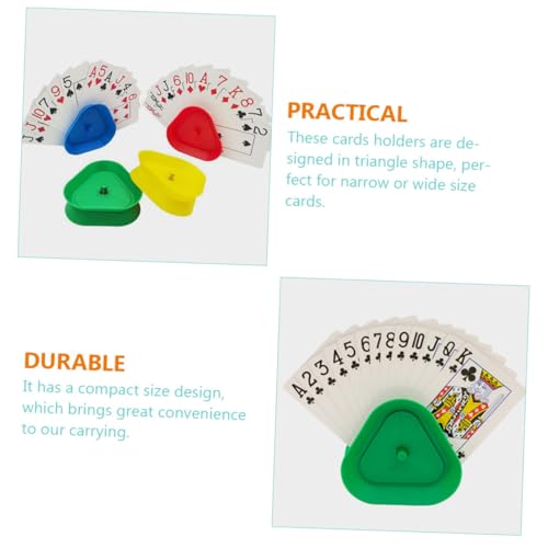 WEKAMOS 4 Stück Dreieckige Spielkartenhalter aus Ergonomisch für Erwachsene und Senioren Praktischer Kartenhalter für Brettspiele Kartenspiele und Familienpartys von WEKAMOS