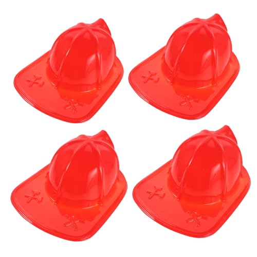 WEKAMOS 4 Stück Feuerwehrhelm aus Leichtem Kunststoff Komfortabel und Sicher für Feuerwehrkostüm Halloween-party und Rollenspiel Auffälliges Design für Originelle Verkleidungen von WEKAMOS