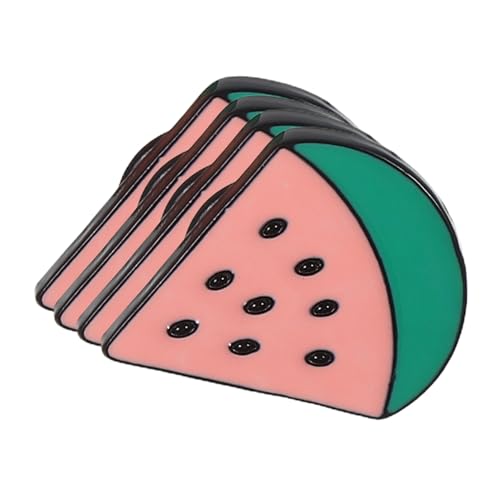 WEKAMOS 4 Stück Fruchtbrosche Schalkragen-clips Wassermelonen-cartoon-brosche Brosche in Fruchtform Wassermelonen-accessoire Sommerfestbevorzugung Kragenclips Kinderbrosche Zinklegierung von WEKAMOS