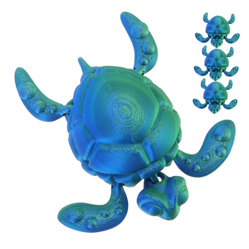 WEKAMOS 4 Stück Gedruckte Meeresschildkröten Modelle Flexible Fidget Spielzeuge Detailreiche Dekorative Tierfiguren für Zuhause und Büro Platzsparend Robust und Leicht von WEKAMOS