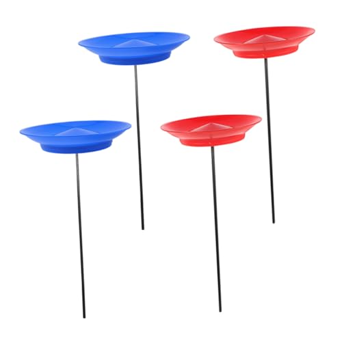 WEKAMOS 4 Stück Kunststoff Jonglier Teller mit Sticks Robuste Drehplatten für Anfänger und Profis Vielseitiges Zirkusspielzeug für Karneval Party und Bühnenauftritte Drinnen und Draußen von WEKAMOS