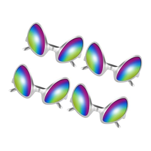 WEKAMOS 4 Stück Lustige Partybrille Kunststoffbrille mit Silbernem Rahmen Witzige Erwachsenengläser für Fasching Halloween Kostüm Zubehör WEKAMOS 4 Stück Lustige Partybrille Kunststoffbrille mit Silbernem Rahmen Witzige Erwachsenengläser für Fasching Halloween Kostüm Zubehör von WEKAMOS