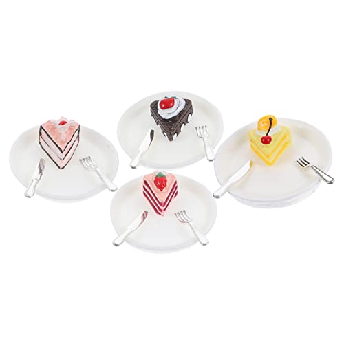WEKAMOS 4 Stück Miniatur-Rollenspiel dekorative Minitorte Mini -Hausdekorationen Mini-Essen Mini-Dessert-Modell Mini-Dessertkuchen- Mini- -Rollenspiel Harz von WEKAMOS
