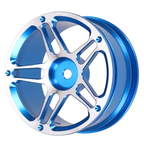 WEKAMOS 4 Stück Rc Crawler Drift Auto Aluminium Felgen Teilig Blau Leicht Verschleißfest Einfach zu Montieren für Modellauto Zubehör von WEKAMOS