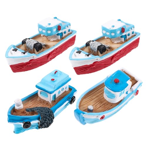 WEKAMOS 4 Stück Resin Fischerboot Deko Mediterrane Tischornamente Wohnaccessoires für Puppenhaus und Schreibtisch Realistische Gestaltung Langlebig und Farbecht WEKAMOS 4 Stück Resin Fischerboot Deko Mediterrane Tischornamente Wohnaccessoires für Puppenhaus und Schreibtisch Realistische Gestaltung Langlebig und Farbecht von WEKAMOS