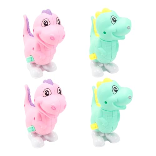 WEKAMOS 4 Stück Teiliges Aufziehspielzeug Niedliche Dinosaurier aus Sicherem Bunte Kreative Uhrwerkspielzeuge für Kleinkinder Batteriefrei Spielerisch Lernen und Spaß Ab Zufällige Farbe von WEKAMOS