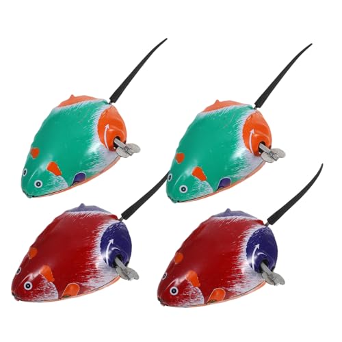 WEKAMOS 4 Stück Teiliges Aufziehspielzeug Wind Up Maus aus Kleine Kriechende Tiere für Kleinkinder Einfach zu Bedienen Partygeschenk und Dekoration Zufällige Farbe Zufällige Farbe von WEKAMOS