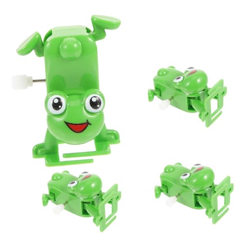 WEKAMOS 4 Stück Teiliges Aufziehspielzeug für Kunststoff Frosch mit Laufmechanismus Kleine Langlebig Sicher für Jungen und Mädchen von WEKAMOS