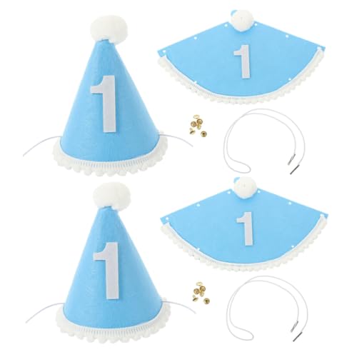 WEKAMOS 4 Stück Teiliges Geburtstagsset Leichte Handliche Filz Partyhüte in Blau Geburtstag Kopfbedeckung für Fotoshooting und Festliche Feiern WEKAMOS 4 Stück Teiliges Geburtstagsset Leichte Handliche Filz Partyhüte in Blau Geburtstag Kopfbedeckung für Fotoshooting und Festliche Feiern von WEKAMOS
