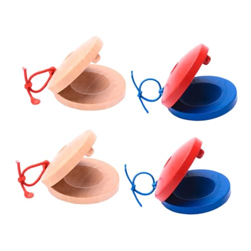 WEKAMOS 4 Stück Teiliges Kastagnetten für Pädagogisches Percussion Instrument Farbenfrohe Musikinstrumente Sinnesentwicklung und Hand gehirn koordination von WEKAMOS