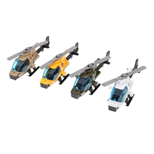 WEKAMOS 4 Stück Teiliges Metall Flugzeug Modell Detailgetreue Mini Kampfjets und Hubschrauber Figuren Realistische Metall Flugzeug Skulpturen als Deko für Schlafzimmer Büro und Wohnzimmer von WEKAMOS