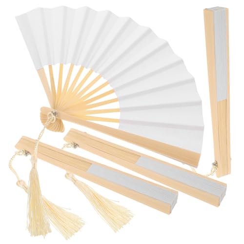 WEKAMOS 4 Stück Teiliges Mini Faltfächer Kompakte Papier Handfächer für Puppen Handliche Kleine Fächer Faltbare Mini Lüfter als Foto Requisite und Puppenaccessoire von WEKAMOS