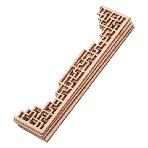 WEKAMOS 4 Stück Teiliges Miniatur Holz Onlays Chinesische Architektur Holz Balken Applikationen Naturbelassene Holzverzierungen für DIY Sandtisch Modelle Puppenhaus Zubehör für von WEKAMOS