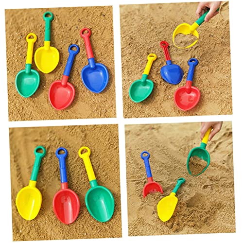 WEKAMOS 4 Stück Teiliges PP Sandspielzeug Sand Schaufel und Schaufel für Leichte und Bunte Strandspielzeuge Gelb Rot Grün Blau Fördert Kreativität und Spaß Zufällige Farbe Zufällige Farbe von WEKAMOS