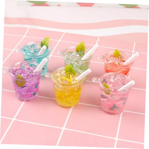 WEKAMOS 4 Stück Teiliges Puppenhaus Mini Getränke aus Resin Realistische Miniatur Getränkemodelle in Gemischten Farben Robustes Dekor für Puppenhaus Küche und Esszimmer Lebensechte Food von WEKAMOS