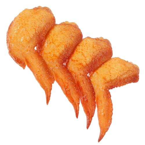 WEKAMOS 4 Stück Teiliges Realistische Hähnchenflügel aus Bruchsicheres für Küchendekor Fotorequisiten Partydeko und Pädagogisches Zubehör für Restaurants von WEKAMOS