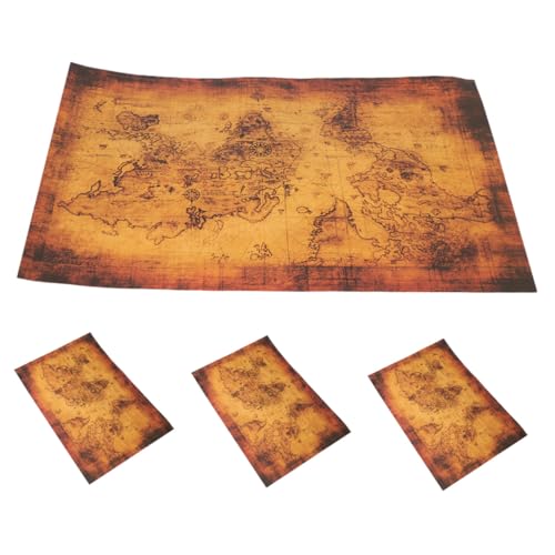 WEKAMOS 4 Stück Teiliges Schatzkarten-Set Vintage Stil Spielkarten für Familieninteraktion Party Spielspaß Kreative Schatzsuche und Teamwork von WEKAMOS