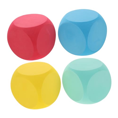 WEKAMOS 4 Stück Teiliges Schaumstoffwürfel Leichte DIY Würfel für Bemalen Graffiti Party Dekoration Lernspiel Zubehör für Klassenzimmer und Spiele von WEKAMOS