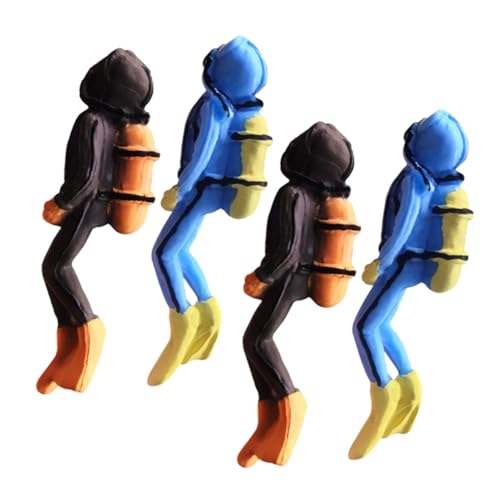WEKAMOS 4 Stück Teiliges Taucherfiguren Resin Kleine Miniatur Diver Dekoration für Aquarium Lebensechte Unterwasser Abenteuer Figuren Sicher und Detailreich für Fischglas und Sandtisch WEKAMOS 4 Stück Teiliges Taucherfiguren Resin Kleine Miniatur Diver Dekoration für Aquarium Lebensechte Unterwasser Abenteuer Figuren Sicher und Detailreich für Fischglas und Sandtisch von WEKAMOS