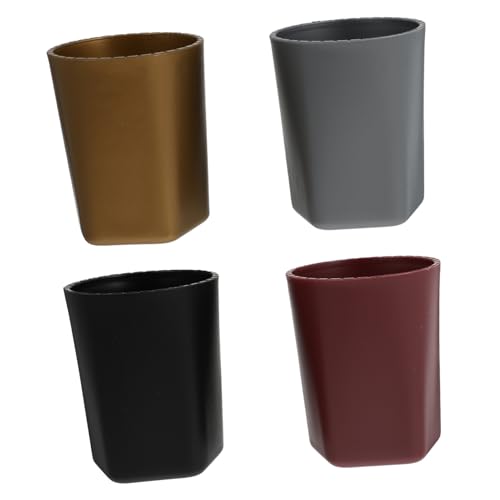 WEKAMOS 4 Stück Teiliges Würfelbecher Kunststoff Stabile Würfelhalter für Bar und Club Leicht rutschfest Kompakt Farblich Sortiert Schwarz Silber Gold Einfarbig von WEKAMOS