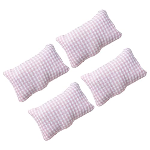 WEKAMOS 4 Stück puppenhauszubehör Sofa Dekoration Mini dekoratives Kissenmodell Abdeckung kleines Kissenmodell gefälschtes Tischkissen kleines Kissen für Puppenhaus PP Baumwolle von WEKAMOS