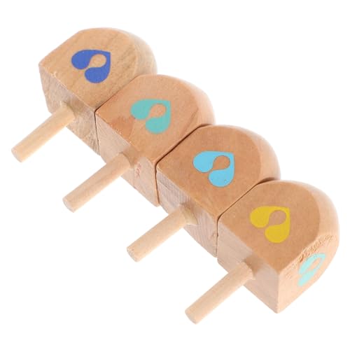 WEKAMOS 4 Stücke Kreisel Chanukka Spiele DIY Blank Dreidel Sensorischen Kreisel Chanukka Unfinished Dreidels Holz von WEKAMOS