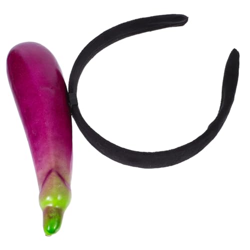 WEKAMOS 4-teiliges Lustiges Auberginen-stirnband: Gefälschte Auberginen-haar-accessoires Für Halloween – Party-outfit-stirnband – Kreatives Gemüse-design Für Langes Tragen von WEKAMOS