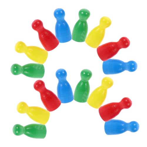 WEKAMOS 40 Stück Holzschachfiguren Buntes Kleine Spielfiguren Brettspiel Zubehör Stabil Handgefertigt für Logikspiele und Familienspiele von WEKAMOS