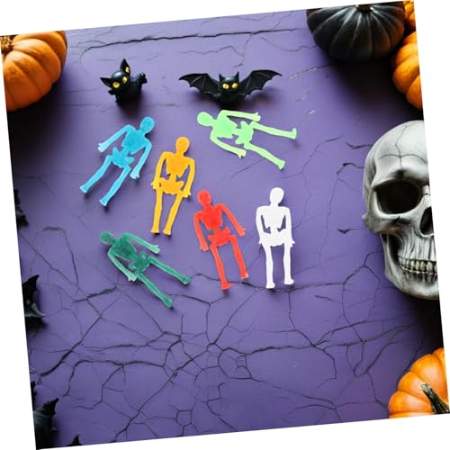 WEKAMOS 40 Stück Teiliges Dehnbare Skelettspielzeuge aus Weichem TPR Klebende Biegsame Mini-Skelette für Halloween Partygeschenke Schultütenfüllung Gruselspaß für Jungen Mädchen von WEKAMOS