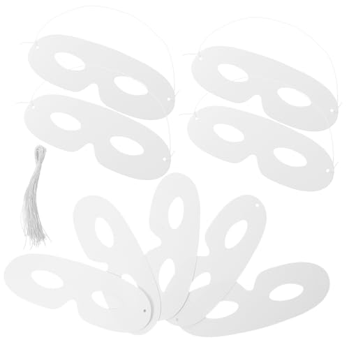 WEKAMOS 40 Stück Teiliges Weiße Papier Halbgesichtsmasken zum Bemalen Leichte DIY Augenmasken für Kinderbasteln für Maskenbälle Halloween und Karnevalspartys von WEKAMOS