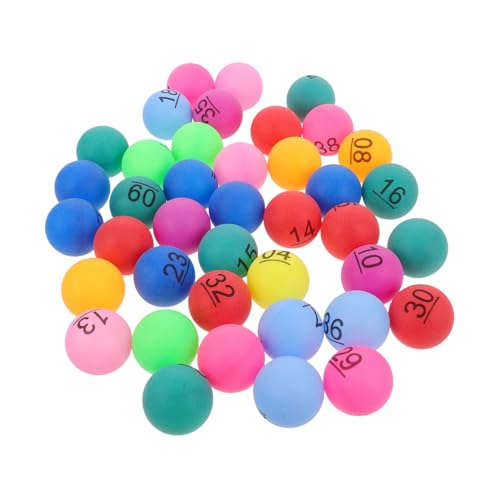 WEKAMOS 40pcs Mehrfarbige Bingo-Balls-partyversorgungen Nummerierte Plastikkugeln Bingo-Accessoires Spielzeug Farbenfrohe Party Gefälligkeiten von WEKAMOS
