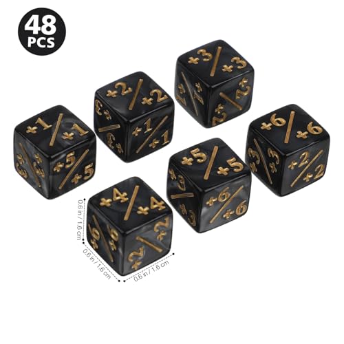 WEKAMOS 48 Stück Acryl Würfelset Counter Token Würfel für Kartenspiele Langlebig Stilvoll Geeignet für Tabletop Spiele und CCG Kartenspiel Zubehör von WEKAMOS