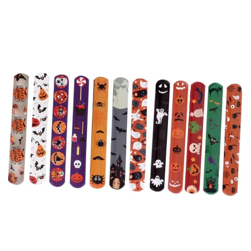 WEKAMOS 48 Stück Pop Circle Armband Festivalzubehör LED Armbänder Partygeschenk Halloween Weiße Druckknopfarmbänder Armbänder Partygeschenke Partyarmband Handschlaufe Zufällige Farbe von WEKAMOS
