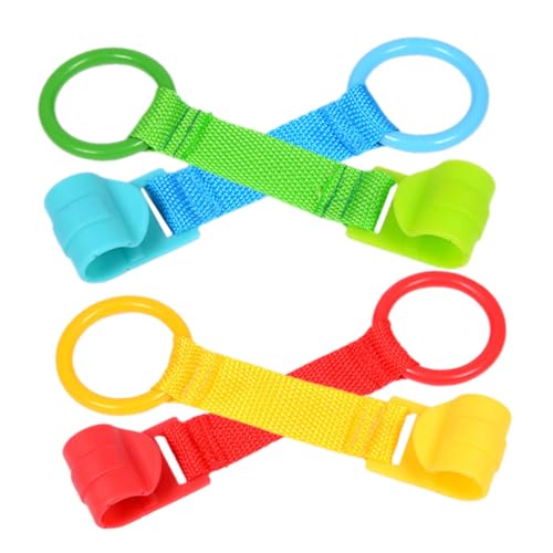 WEKAMOS 4Stücke Pull Up Ringe Hängende Ringe für Kleinkinder Sicherer GEH für Babybett Krippenringe Steh und Gehfähigkeiten von WEKAMOS