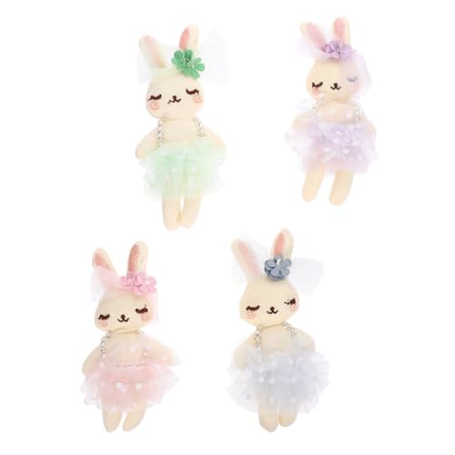 WEKAMOS 4pcs Mini Hasenplüschgefüllte Tier Kleine Kaninchen Plüsch Dusche Dekoration Süßer Weich von WEKAMOS