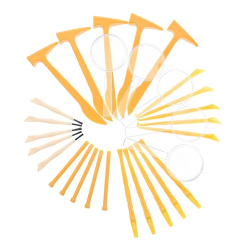 WEKAMOS 5 Sätze Ausgrabungsset Teiligem Werkzeug Set mit Hammer Meißel Pinsel Leichtes Kunststoff Dinosaurier eierspielzeug für Outdoor Spiel und Sensorisches Lernen bei Kindern von WEKAMOS