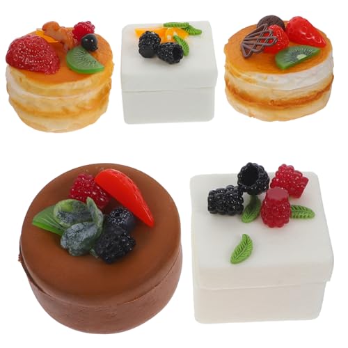 WEKAMOS 5 Sätze DIY Aufbewahrungsboxen Kuchenform Realistische Plastikboxen in Bunten Farben Leicht Robust Kreatives Bastelset für Jungen und Mädchen Praktisch und Platzsparend von WEKAMOS