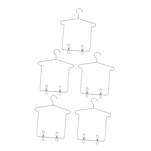 WEKAMOS 5 Sätze Kleiderbügel für Puppen Hängersystem mit Clips für Outfits und Accessoires im Puppenhaus Silberfarben für Organisation von Puppenkleidung WEKAMOS 5 Sätze Kleiderbügel für Puppen Hängersystem mit Clips für Outfits und Accessoires im Puppenhaus Silberfarben für Organisation von Puppenkleidung von WEKAMOS