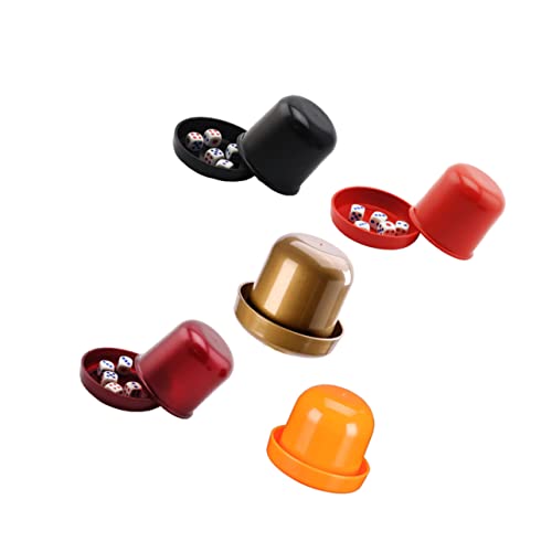 WEKAMOS 5 Sätze Thickened Dice Cup mit Würfeln Ktv Bar Spiel Würfelbox Schwarz Rot Orange Gold und Perle Partyspiel für Lustige Abende von WEKAMOS