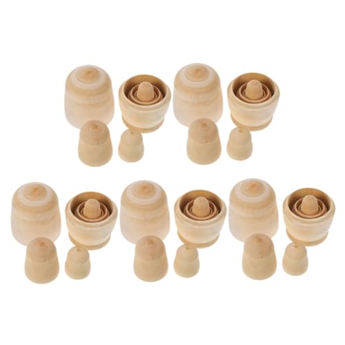 WEKAMOS 5 Sätze Unbemalte Russische Holzpuppen zum Bemalen Lagige DIY Nesting Dolls Leicht Stapelbar für Gruppenaktivitäten und Weihnachtsdekoration WEKAMOS 5 Sätze Unbemalte Russische Holzpuppen zum Bemalen Lagige DIY Nesting Dolls Leicht Stapelbar für Gruppenaktivitäten und Weihnachtsdekoration von WEKAMOS