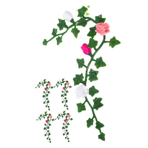 WEKAMOS 5 Stück Mini -Gartenmodell Dekoration bastelbedarf Wein Stiele dekorative künstliche Flora puppenhaus Schreibtisch deko Miniatur-Blumenrankenornamente Mini-Blumenrankenmodell PVC von WEKAMOS