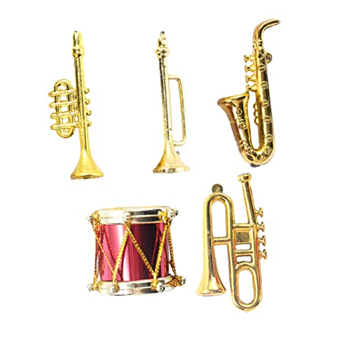 WEKAMOS 5 Stück Mini Musikinstrumente für Puppenhaus Teiliges für Kreative Dekoration für Mini Häuser Robustes Plastik für Geburtstage und Feste von WEKAMOS