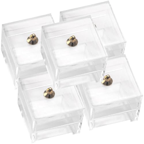 WEKAMOS 5 Stück Miniatur Aufbewahrungsboxen Transparent Stapelbar Puppenhaus Dekoration DIY Zubehör für Wohnzimmer Esszimmer Schlafzimmer von WEKAMOS