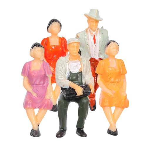 WEKAMOS 5 Stück Miniatur Figuren Realistische Bunte Sitzende Modellmenschen für Diorama Architekturmodelle DIY Basteln Städte Szenen Vielfältige Posen Detailgetreue Darstellung von WEKAMOS